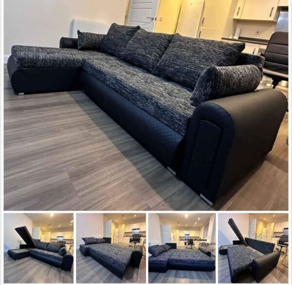 Berlin corner sofa bed with storage - Image 33