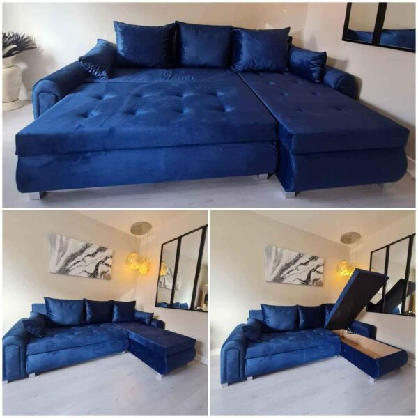 Berlin corner sofa bed with storage - Image 18