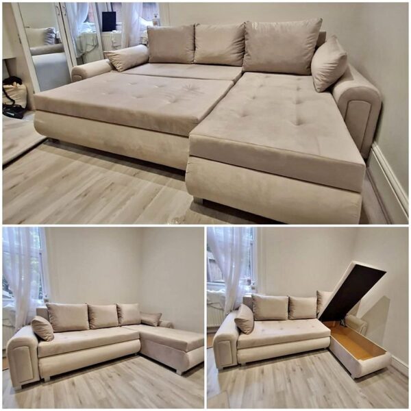 Berlin corner sofa bed with storage - Image 23