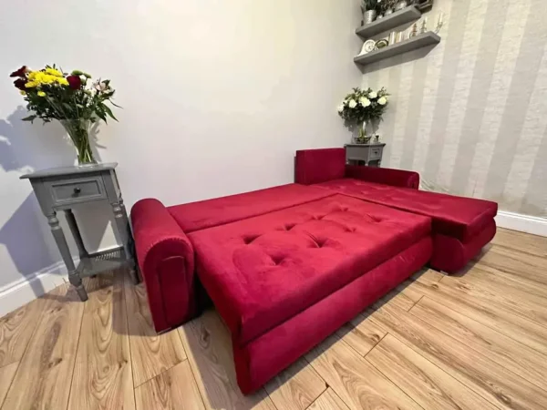 Berlin corner sofa bed with storage - Image 12