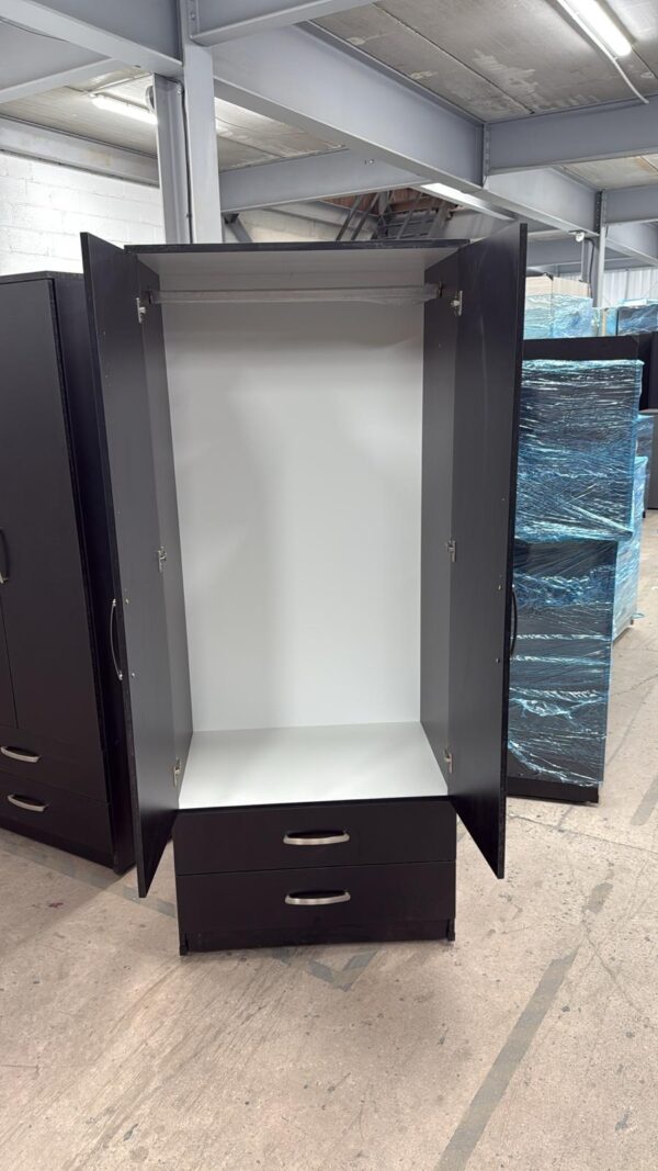 2-Door Wardrobe Set with Chest of Drawers, Bedside Table &Top Boxes – Fully Assembled - Image 7