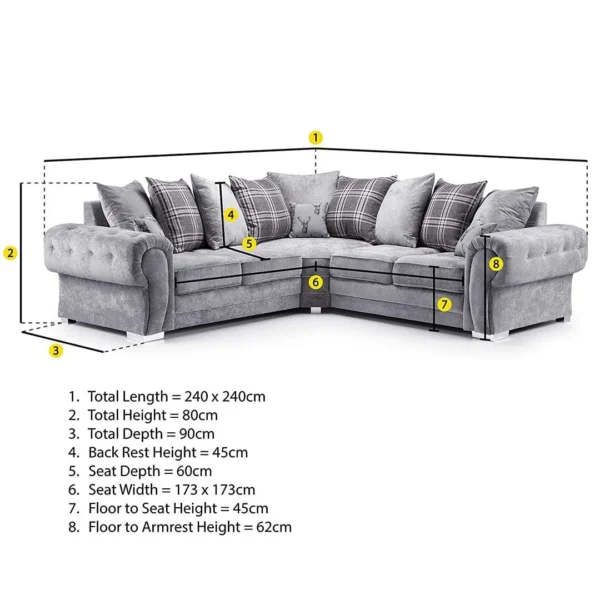 Verona corner sofa 5 seater - Image 2