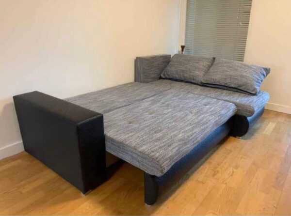 Berlin Grey & Black corner sofa bed with double storage - Image 3