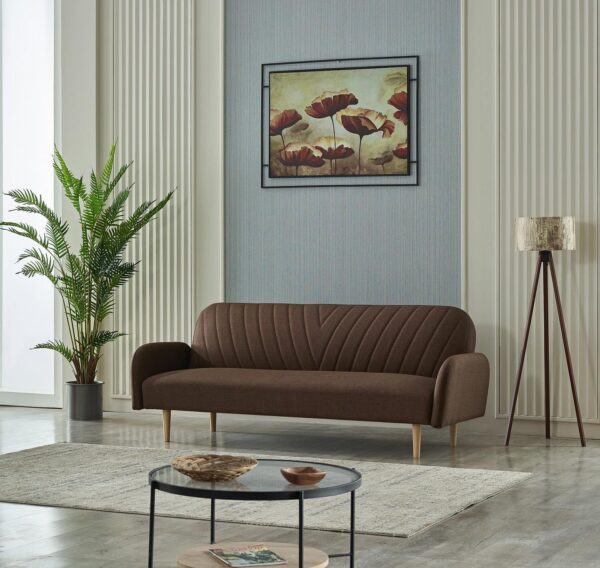 "Paradise Brown 3-Seater Sofa Bed for Modern Living"