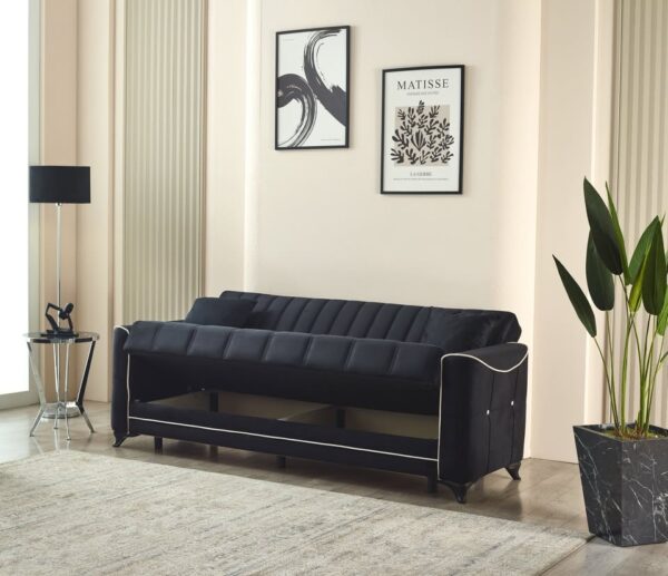 "Acelya Black Sofa Bed with Storage – Bold Style Meets Smart Living" - Image 4