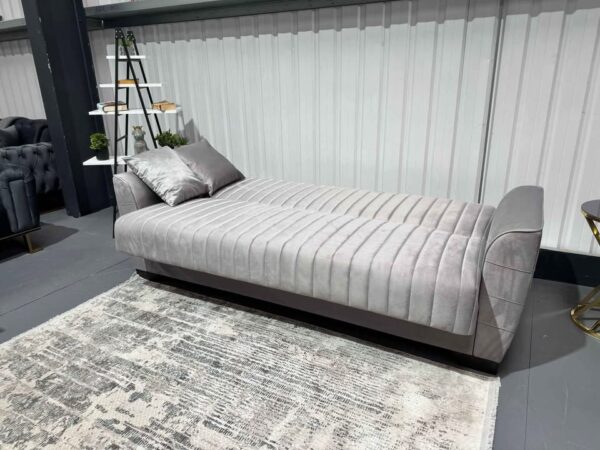 “Gray Violet 3‑Seater Sofa Bed – Stylish Convertible Sleeper Sofa ” - Image 3