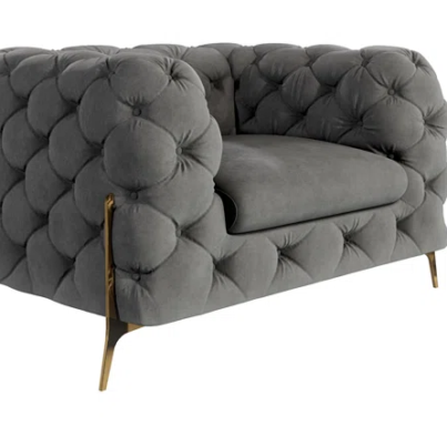 Chesterfield+Armchair+Atoka+with+Gold+Metal+Legs