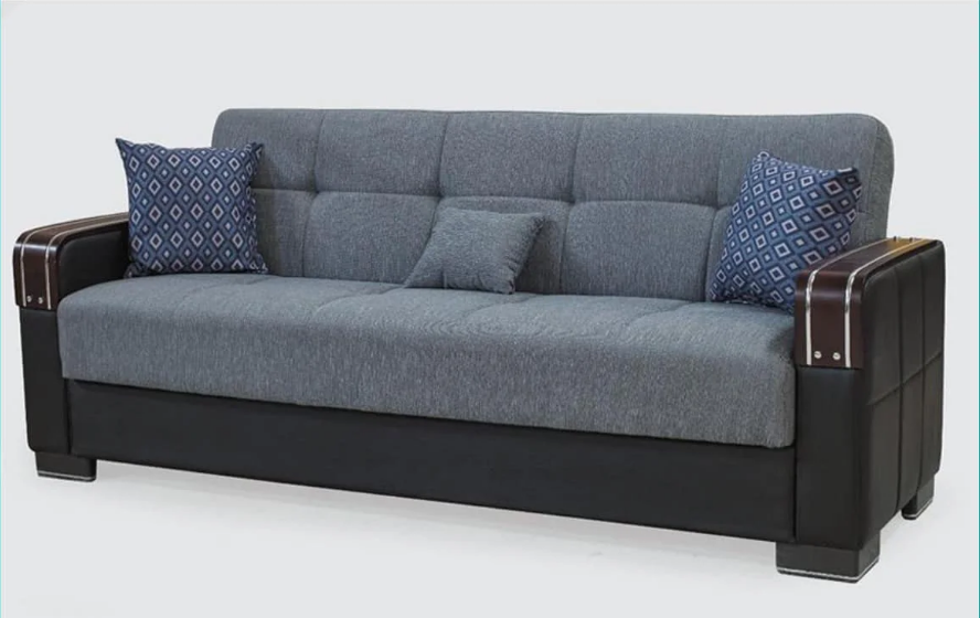 "Malta 3-Seater Sofa Bed with Storage – Sleek Design & Smart Living in Grey"