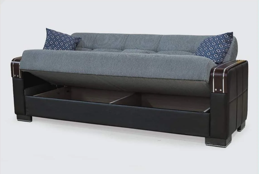 "Malta 3-Seater Sofa Bed with Storage – Sleek Design & Smart Living in Grey" - Image 3
