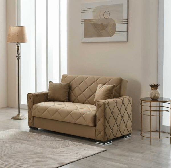 "Hegel Brown Chesterfield 2-Seater Sofa Bed with Storage " - Image 4