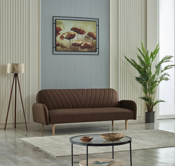 "Paradise Brown 3-Seater Sofa Bed for Modern Living" - Image 3