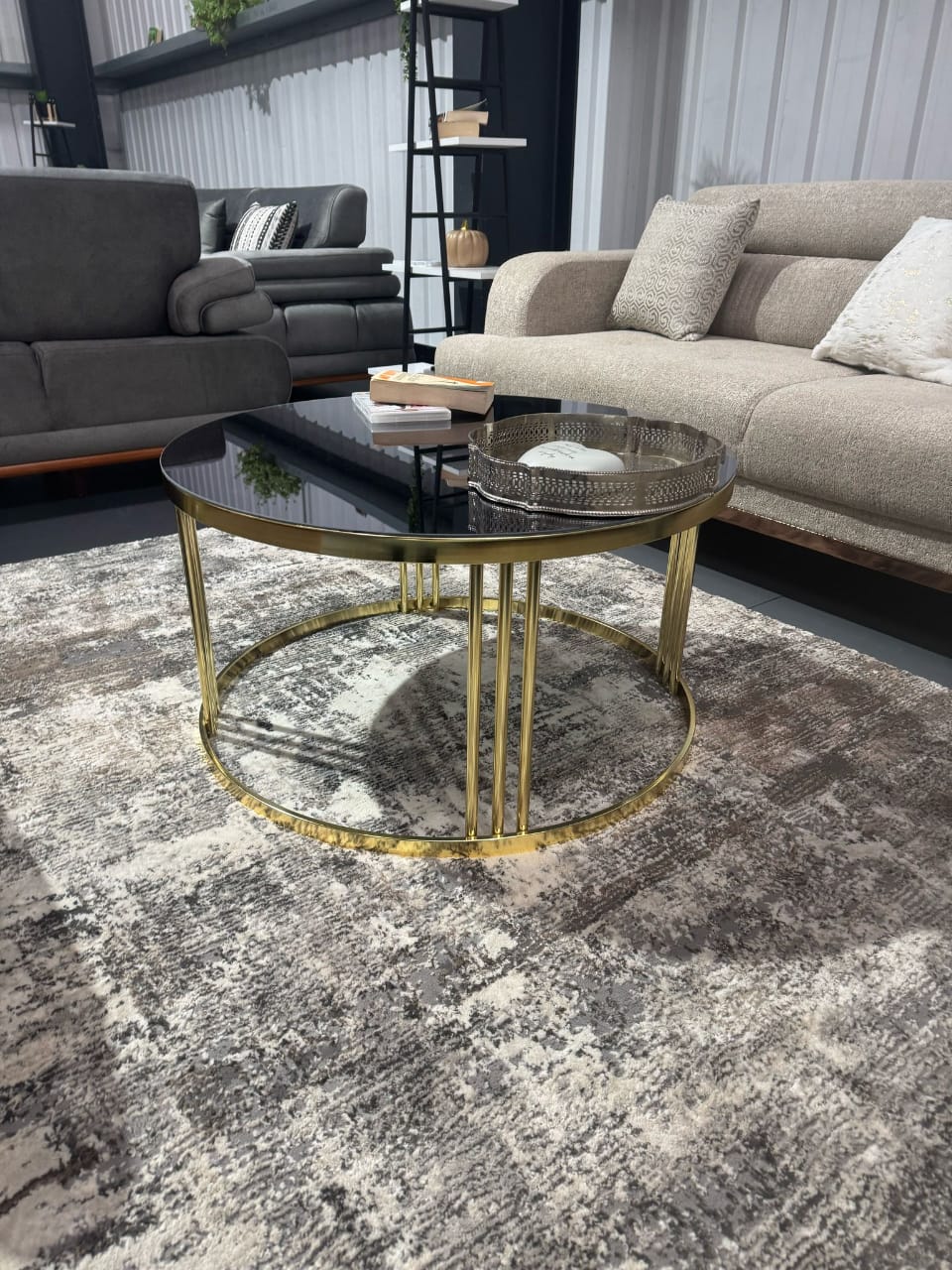 "Turkish Valec Coffee Table With Gold Leg"