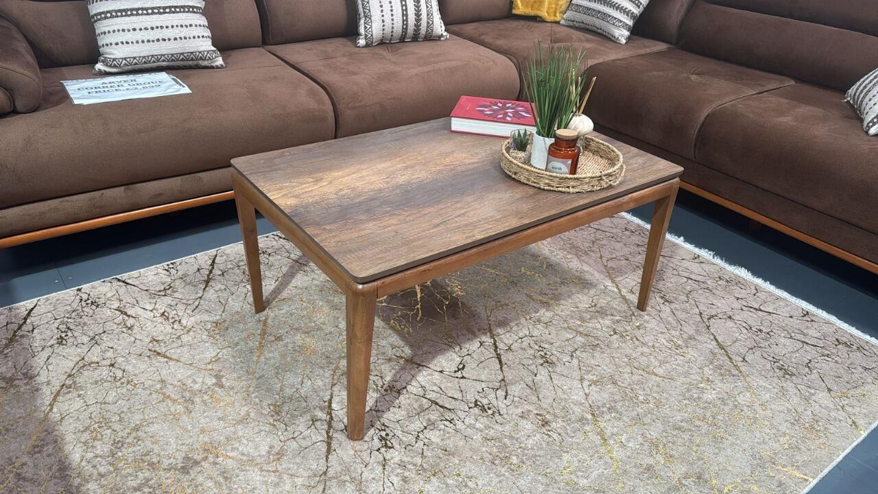 "Turkish New Natural Ceviz Coffee Table" - Image 2