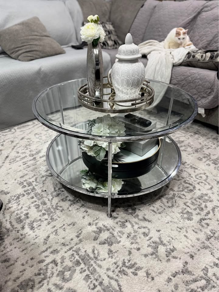 "Turkish Sasa Coffee Table With Silver Leg"
