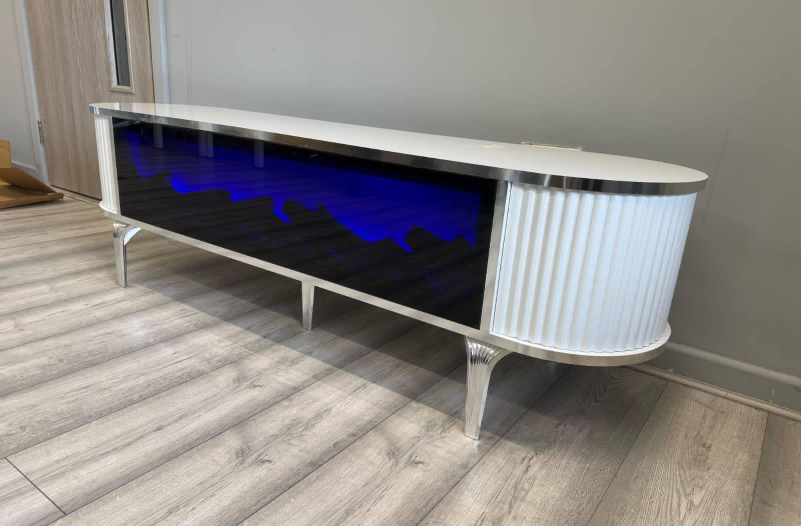 "New Big Screen White & Silver TV Units" - Image 2