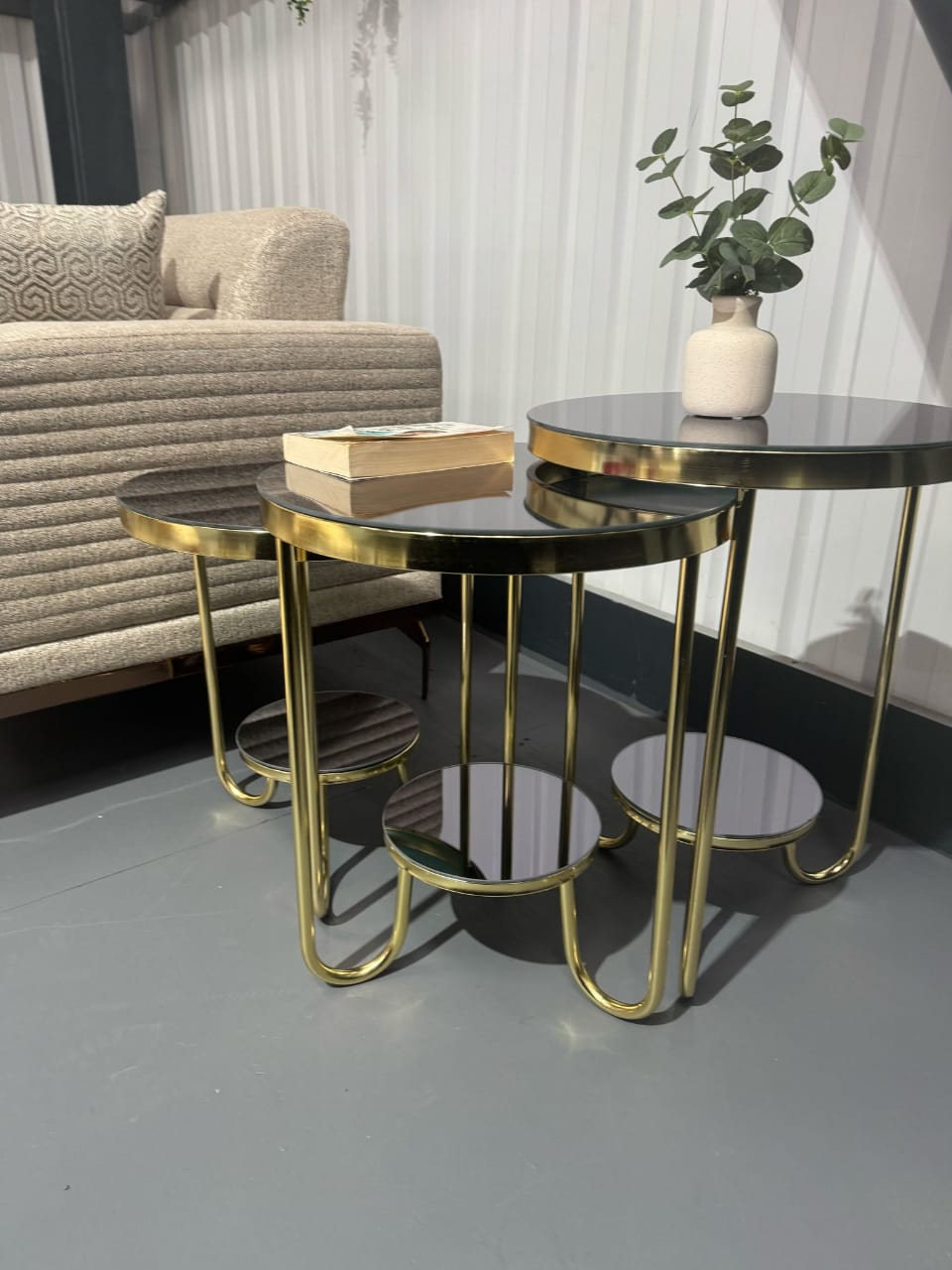 "Turkish Sasa Zigon Coffee Table With Gold Leg" - Image 4