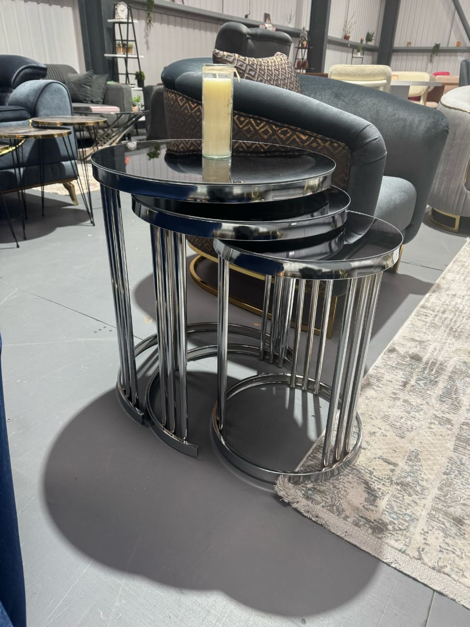 "Turkish Valec Zigon Coffee Table With Silver Leg" - Image 3