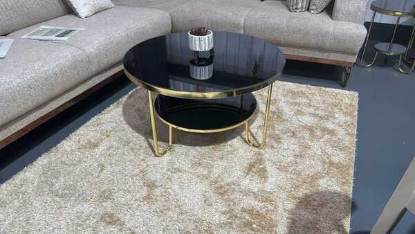 "Turkish Sasa Coffee Table With Gold Leg" - Image 2