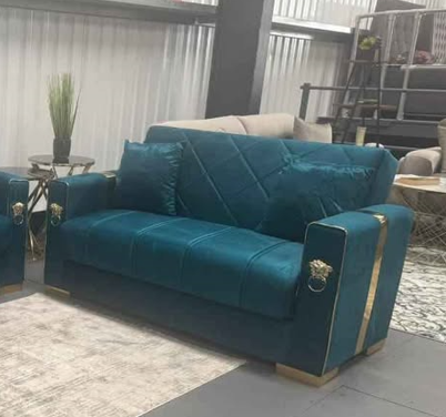 "Teal Lion 2-Seater Sofa Bed Convertible Comfort"