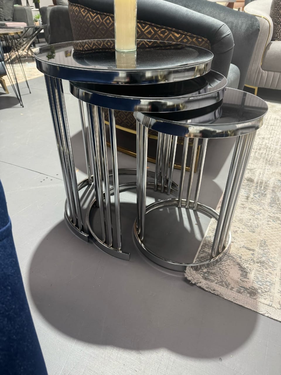 "Turkish Valec Zigon Coffee Table With Silver Leg" - Image 4