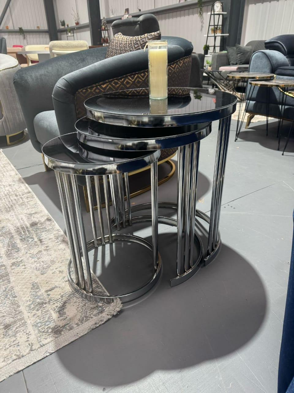 "Turkish Valec Zigon Coffee Table With Silver Leg" - Image 2