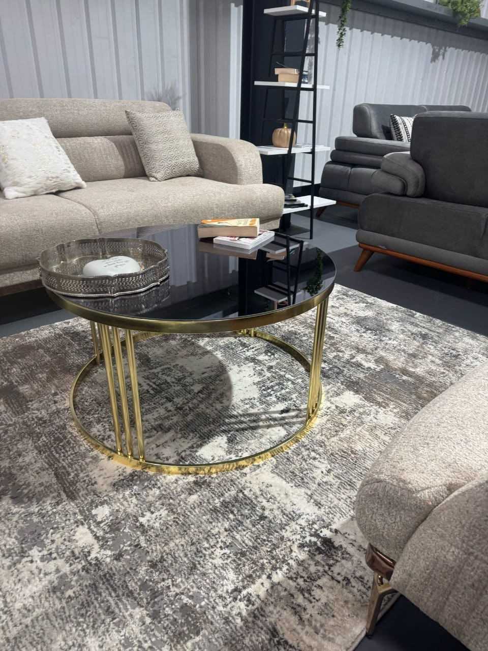 "Turkish Valec Coffee Table With Gold Leg" - Image 2