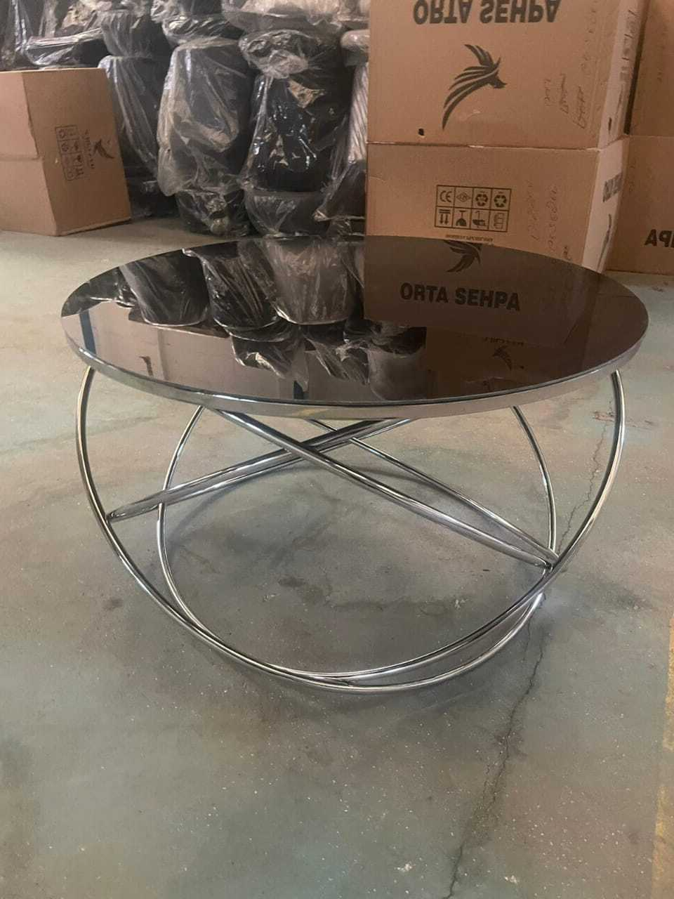 "Turkish Plannet Silver Leg Coffee Table" - Image 2