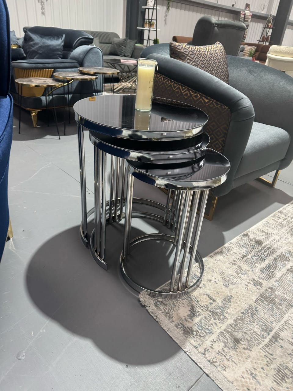 "Turkish Valec Zigon Coffee Table With Silver Leg"