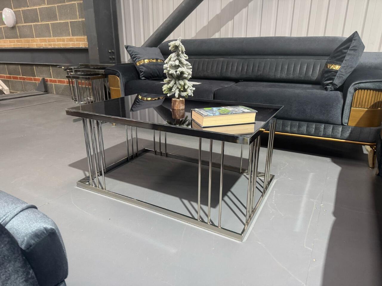 "Turkish Carre Coffee Table With Silver Leg"