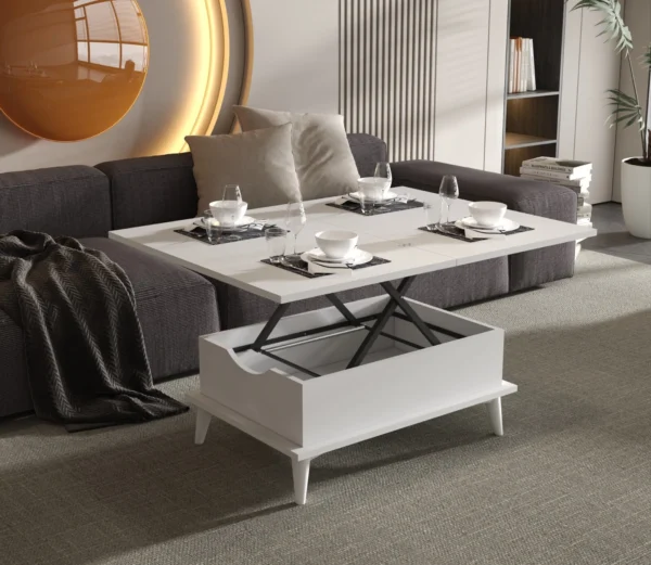 "Turkish Full White Coffee Table"