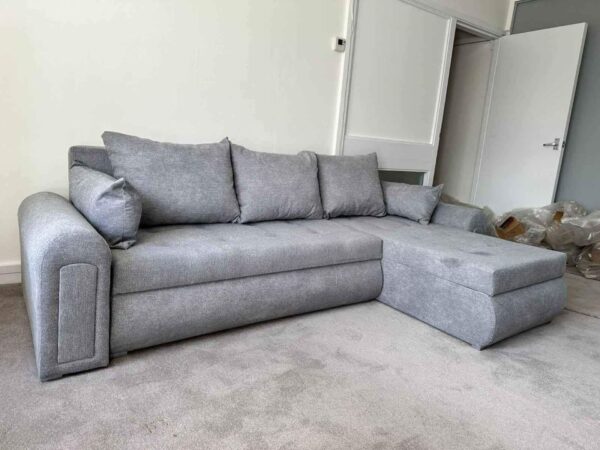 Berlin Gray corner sofa bed with double storage - Image 5