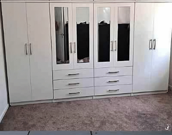 8 door wardrobe Set with Chest of Drawers, Bedside Table & Top boxes- Fully Assembled - Image 4