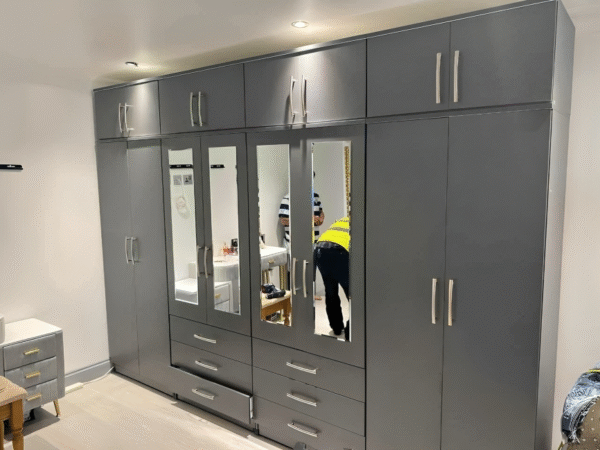 8 door wardrobe Set with Chest of Drawers, Bedside Table & Top boxes- Fully Assembled