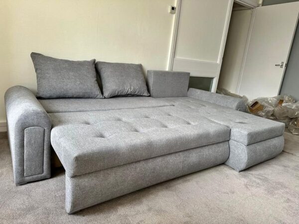 Berlin Gray corner sofa bed with double storage - Image 8