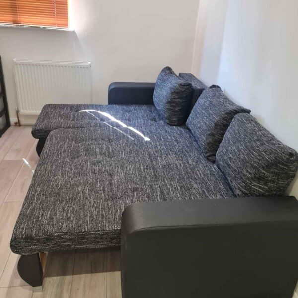 Berlin Charcoal corner sofa bed with double storage - Image 4