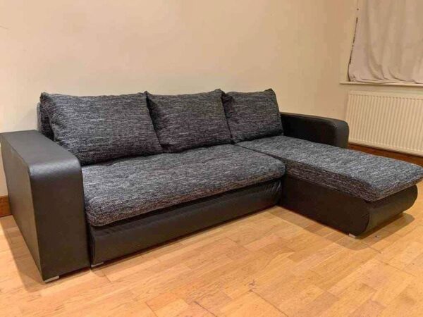 Berlin Charcoal corner sofa bed with double storage - Image 7