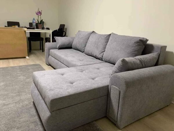 Berlin Gray corner sofa bed with double storage - Image 2