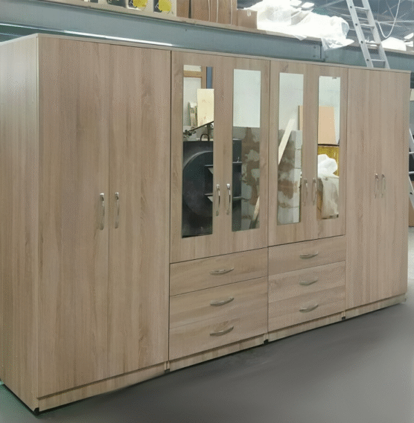 8 door wardrobe Set with Chest of Drawers, Bedside Table & Top boxes- Fully Assembled - Image 15