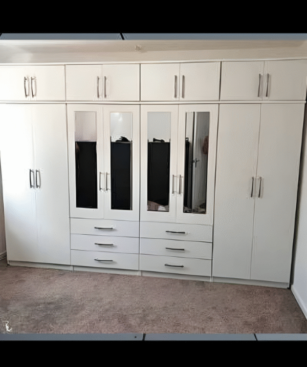 8 door wardrobe Set with Chest of Drawers, Bedside Table & Top boxes- Fully Assembled - Image 5