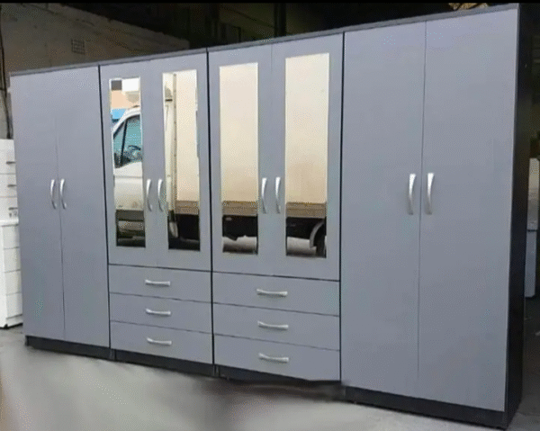 8 door wardrobe Set with Chest of Drawers, Bedside Table & Top boxes- Fully Assembled - Image 2