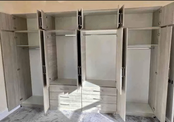 8 door wardrobe Set with Chest of Drawers, Bedside Table & Top boxes- Fully Assembled - Image 12