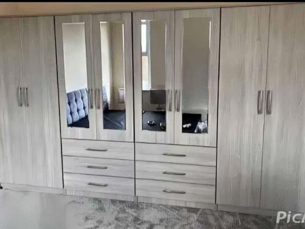 8 door wardrobe Set with Chest of Drawers, Bedside Table & Top boxes- Fully Assembled - Image 11