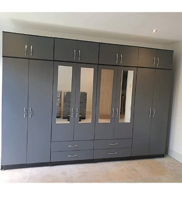 8 door wardrobe Set with Chest of Drawers, Bedside Table & Top boxes- Fully Assembled - Image 13